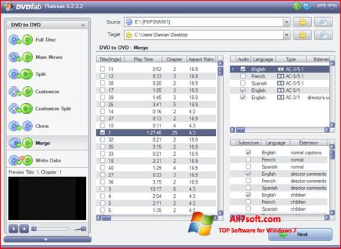 Képernyőkép DVDFab Windows 7