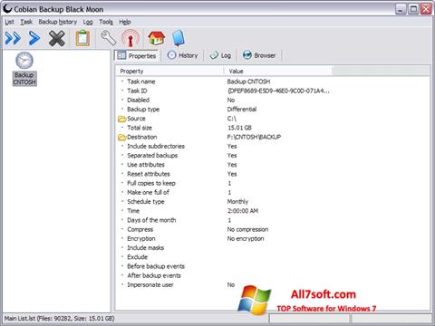 Képernyőkép Cobian Backup Windows 7