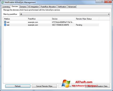 Képernyőkép Microsoft ActiveSync Windows 7