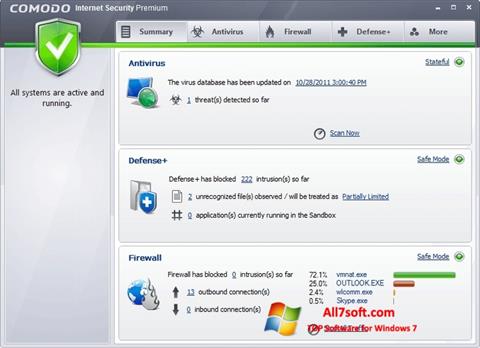 Képernyőkép Comodo Internet Security Premium Windows 7