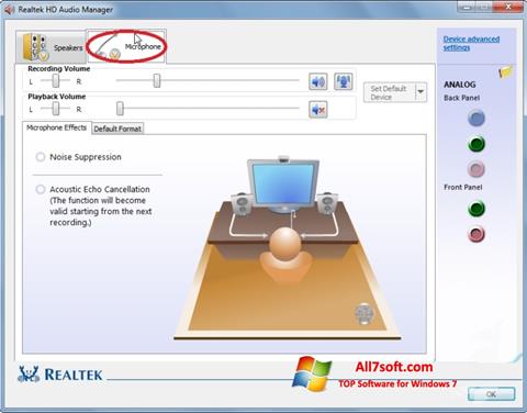 Képernyőkép Realtek Audio Driver Windows 7