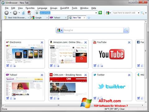 Képernyőkép SlimBrowser Windows 7