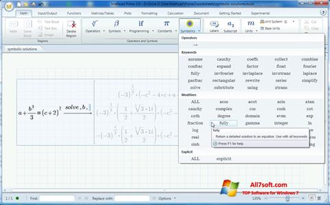 Képernyőkép MathCAD Windows 7
