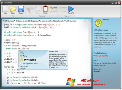Képernyőkép Small Basic Windows 7