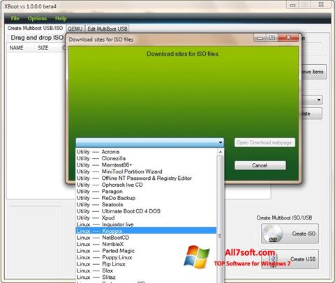 Képernyőkép XBoot Windows 7