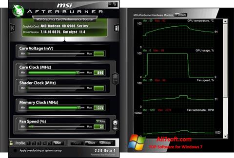 Képernyőkép MSI Afterburner Windows 7
