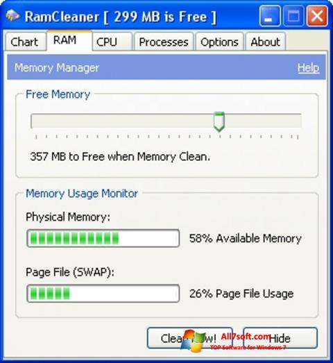 Képernyőkép RamCleaner Windows 7