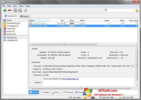 Képernyőkép qBittorrent Windows 7