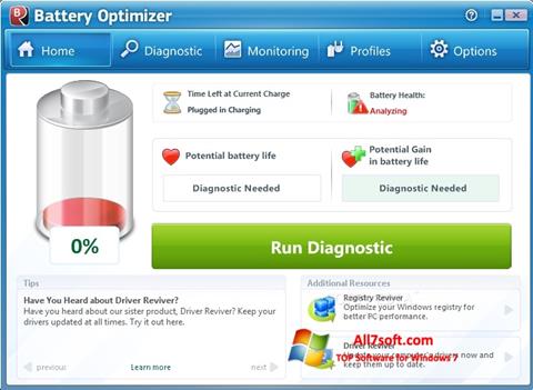 Képernyőkép Battery Optimizer Windows 7