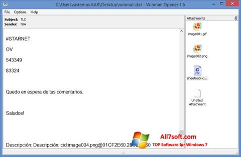 Képernyőkép Winmail Opener Windows 7