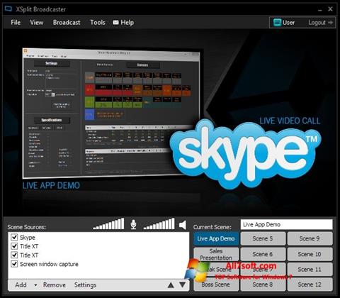 Képernyőkép XSplit Broadcaster Windows 7