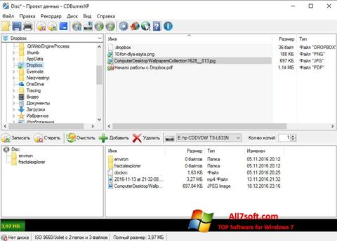 Képernyőkép CDBurnerXP Windows 7
