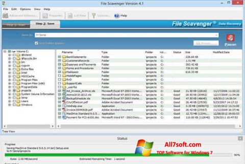 Képernyőkép File Scavenger Windows 7