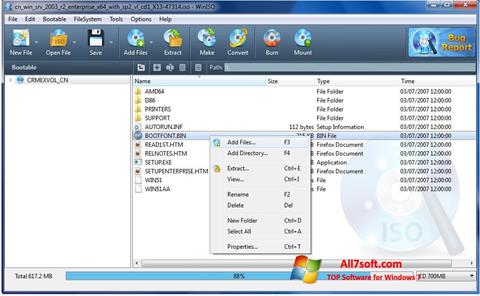 Képernyőkép WinISO Windows 7