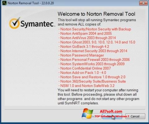 Képernyőkép Norton Removal Tool Windows 7