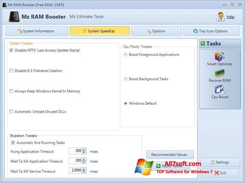 Képernyőkép Mz RAM Booster Windows 7