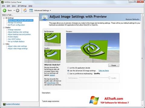 Képernyőkép NVIDIA ForceWare Windows 7