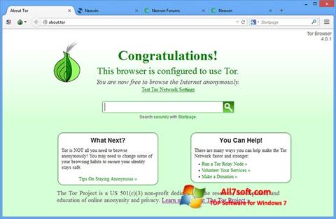 Képernyőkép Tor Windows 7