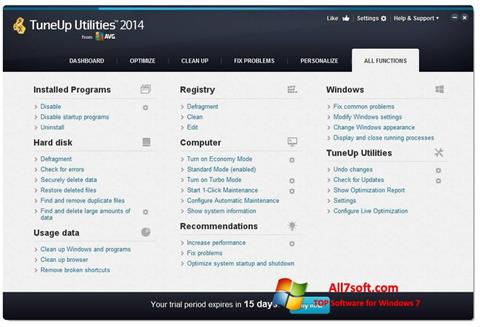 Képernyőkép TuneUp Utilities Windows 7