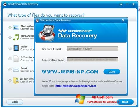 Képernyőkép Wondershare Data Recovery Windows 7