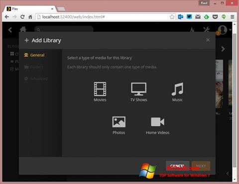 Képernyőkép Plex Media Server Windows 7