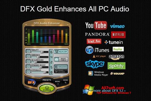 Képernyőkép DFX Audio Enhancer Windows 7