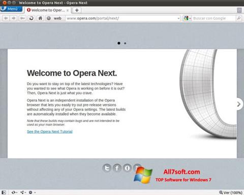 Képernyőkép Opera Developer Windows 7
