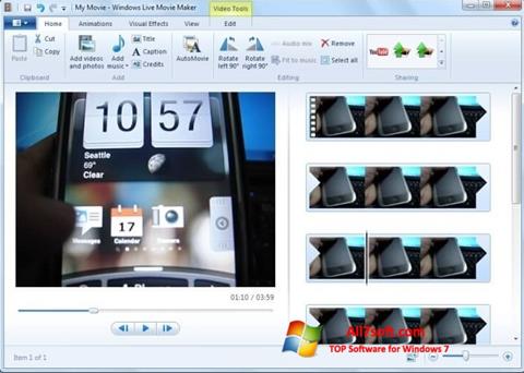 Képernyőkép Windows Movie Maker Windows 7