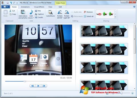 Képernyőkép Windows Live Movie Maker Windows 7