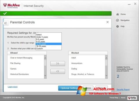 Képernyőkép McAfee Internet Security Windows 7