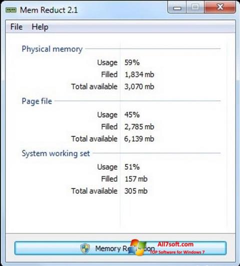 Képernyőkép Mem Reduct Windows 7