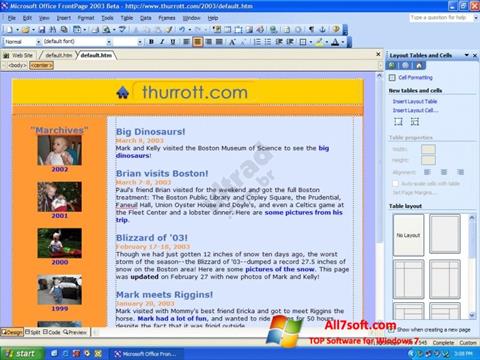 Képernyőkép Microsoft FrontPage Windows 7
