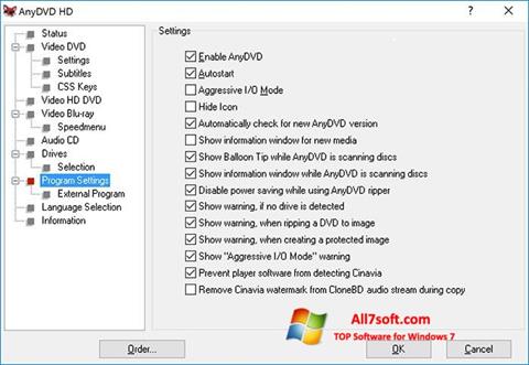 Képernyőkép AnyDVD Windows 7