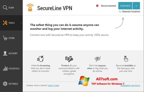 Képernyőkép Avast SecureLine VPN Windows 7