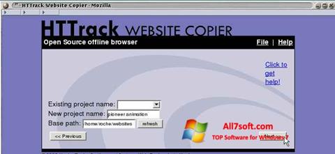 Képernyőkép HTTrack Website Copier Windows 7