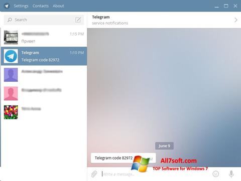 Képernyőkép Telegram Desktop Windows 7