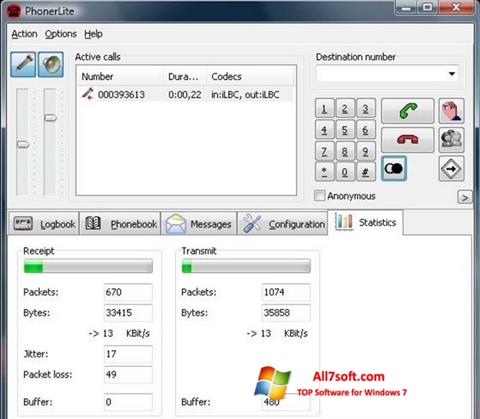 Képernyőkép PhonerLite Windows 7