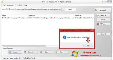 Képernyőkép Free File Unlocker Windows 7