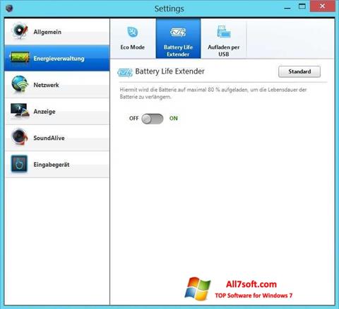 Képernyőkép Easy Settings Windows 7