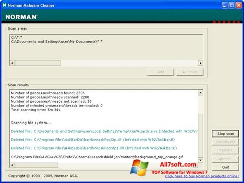 Képernyőkép Norman Malware Cleaner Windows 7