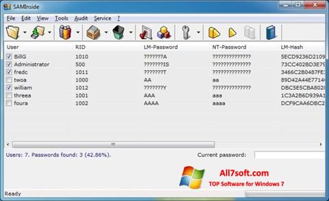 Képernyőkép SAMInside Windows 7