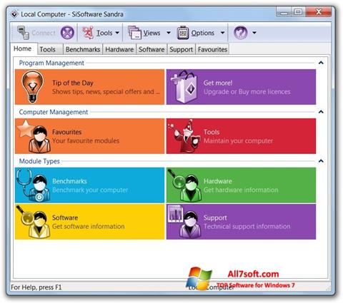 Képernyőkép SiSoftware Sandra Windows 7