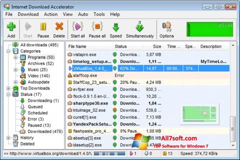 Képernyőkép Internet Download Accelerator Windows 7