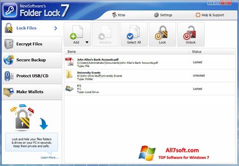 Képernyőkép Folder Lock Windows 7