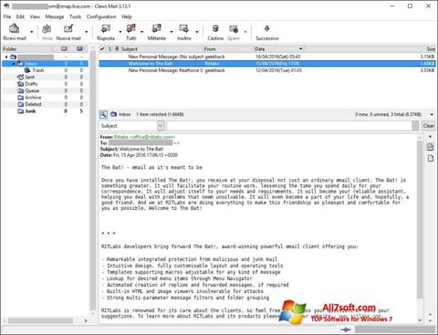 Képernyőkép Claws Mail Windows 7