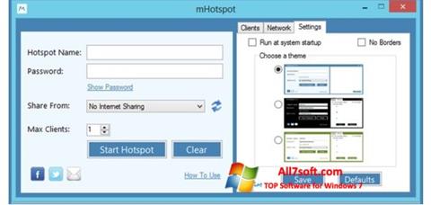 Képernyőkép mHotspot Windows 7