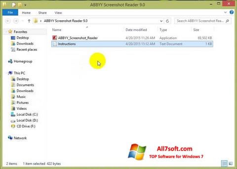 Képernyőkép ABBYY Screenshot Reader Windows 7