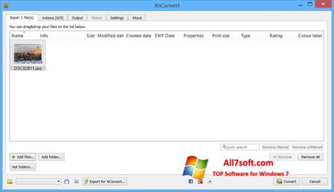Képernyőkép XnConvert Windows 7