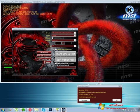 Képernyőkép MSI Kombustor Windows 7