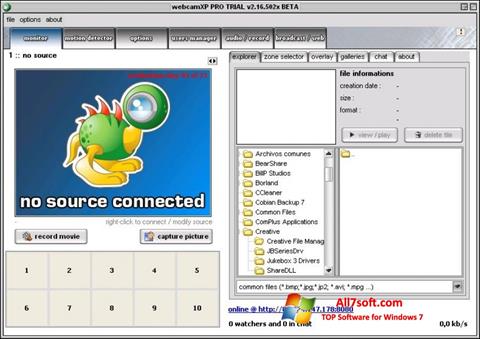 Képernyőkép webcamXP Windows 7